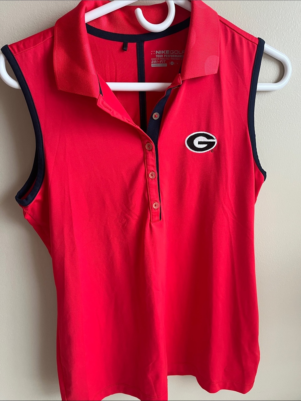 Nike Red Polo with navy Trim